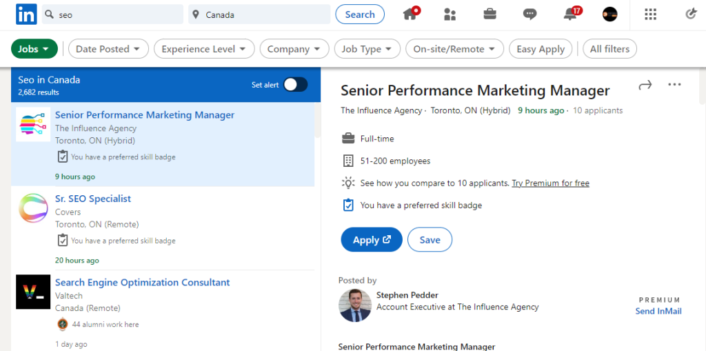 LinkedIn SEO Jobs