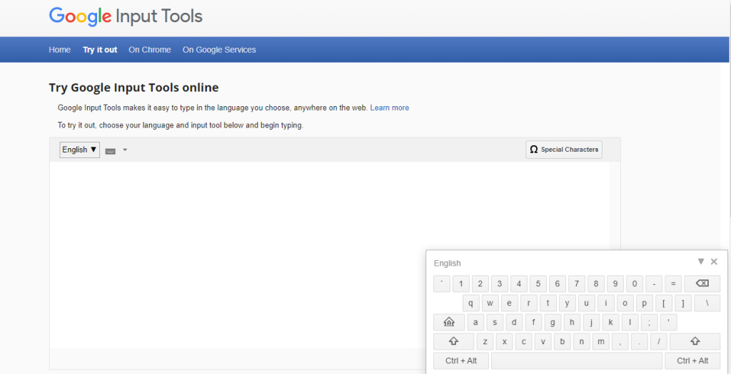 google input tools - content writing tools
